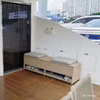 Outdoor Garden Waterproof Sunscreen Rattan Multifunctional Shoe Cabinet Balcony Seating Shoe Changing Stool Storage Bench
