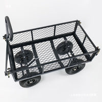Heavy-Duty 4-Wheel Folding Utility Cart with Mesh Sides
