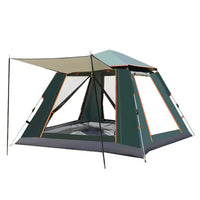 Large Four-Sided Outdoor Camping Tent with Double Doors and Windows, Waterproof and Sunscreen