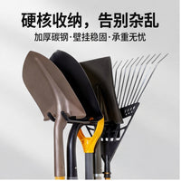 Heavy-Duty Wall-Mounted Garden Tool Holder for Shovels, Rakes, and Brooms