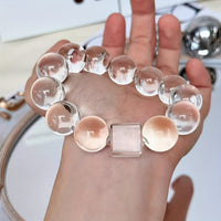Double A Grade Clear Brazilian White Crystal Beaded Bracelet