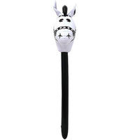Inflatable Horse Head Stick Toy for Kids, Cartoon Stage Prop and Game Accessory