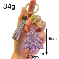 Rhinestone Christmas Tree Keychain Bag Charm