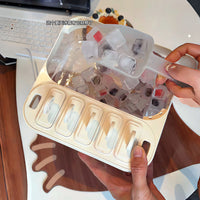 Ice Cube Tray with Press-Type Release, 2-in-1 Ice Ball Maker and Popsicle Mold for Refrigerator