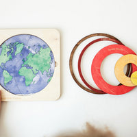 Montessori Wooden Earth Layers & Solar System Puzzle for Kids Early Learning