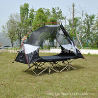 2-in-1 Off-Ground Tent with Ground Mat, Single Person Outdoor Camping Tent without Bed
