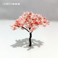 Miniature Simulation Cherry Blossom Tree Micro Landscape Ornaments Sand Table Garden DIY Material Decor