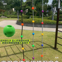 Kids Outdoor Swing Climbing Rope Ladder with Rings for Sensory Training