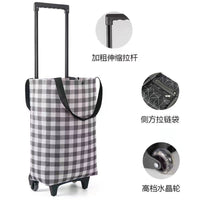 Foldable Shopping Cart with Wheels for Groceries, Stair Climbing, and Heavy Duty Use