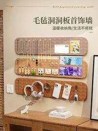 Wall-Mounted Felt Board Jewelry Organizer for Earrings, Necklaces, and Bracelets