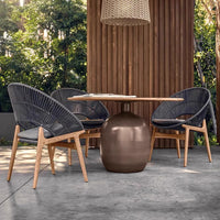 Outdoor Nordic Solid Wood Rattan Sofa Set for Patio Garden Balcony