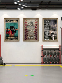 American Retro Baseball Club Wall Art Motivational Sports Poster for Gym & Stadium Decor