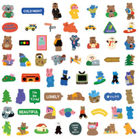 60-Sheet Ins-Style Retro Decorative Sticker Pack for Journals, Phones, and Crafts