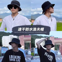 Unisex Outdoor Waterproof Sun Protection Fishing Bucket Hat with Wide Brim