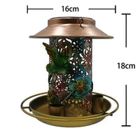 Vintage European Solar Powered Bird Feeder with Hollowed-Out Design for Outdoor Garden Decor