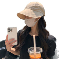 Lightweight Foldable Sun Visor for Women, Large Head Circumference, UV Protection, Fashionable Baseball Cap