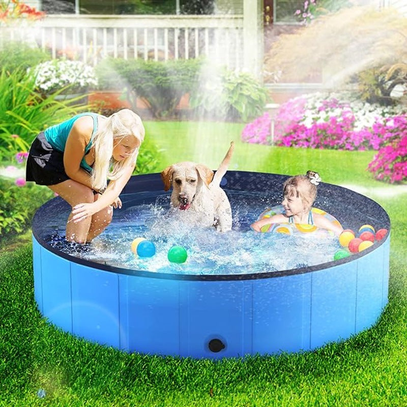 Foldable PVC Pet Swimming Pool for Dogs and Cats, Portable Bathing Tub
