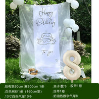 Outdoor Birthday Party Decor White Mesh Backdrop Set for Girls