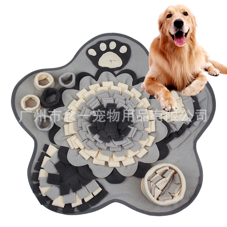 New Pet Sniffing Mat Slow Feeder Toy for Dogs - Flower Grey Series