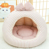 Enclosed Warm Cat Bed for Deep Sleep, Thickened Winter Pet Nest for Kittens and Small Cats