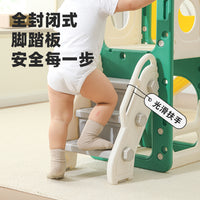 Kids Indoor Outdoor Slide and Swing Set with Climbing Ladder and Music Player