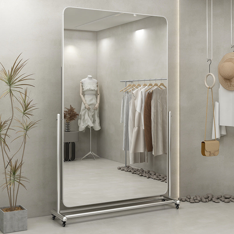Stainless Steel Full Length Mirror with Adjustable Stand for Home and Retail