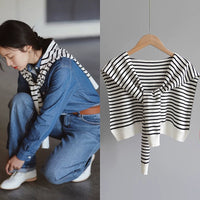 Classic Striped Shawl Wrap for Women - Versatile Decorative Collar Scarf for Spring/Autumn