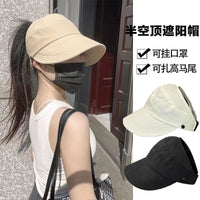 Women's Summer Sun Protection Visor Hat with Wide Brim and Neck Flap