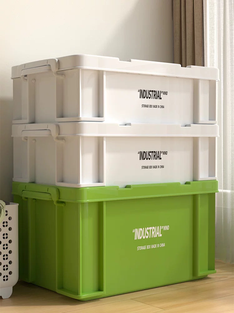 Industrial Style Thickened Plastic Storage Box for Clothes Camping Car Trunk Organization