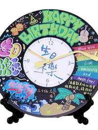 DIY Graffiti Vinyl Record Wall Clock Creative Living Room Decor Birthday Gift