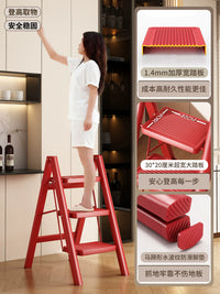 Folding Telescopic Ladder, Thickened Aluminum Alloy A-Frame Step Stool for Home and Indoor Use, Multi-functional Climbing Ladder