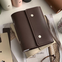 A7 Vintage Tri-Fold Leather Planner with 20mm Rings and Refill Pages
