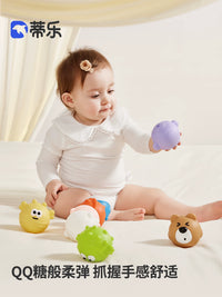 Teether Sensory Balls for Babies, Soft Textured Multi-Ball Set for Tactile Development and Grasping Training