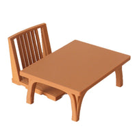 Miniature Japanese Style Table and Chair Set for BJD Dollhouse Decor