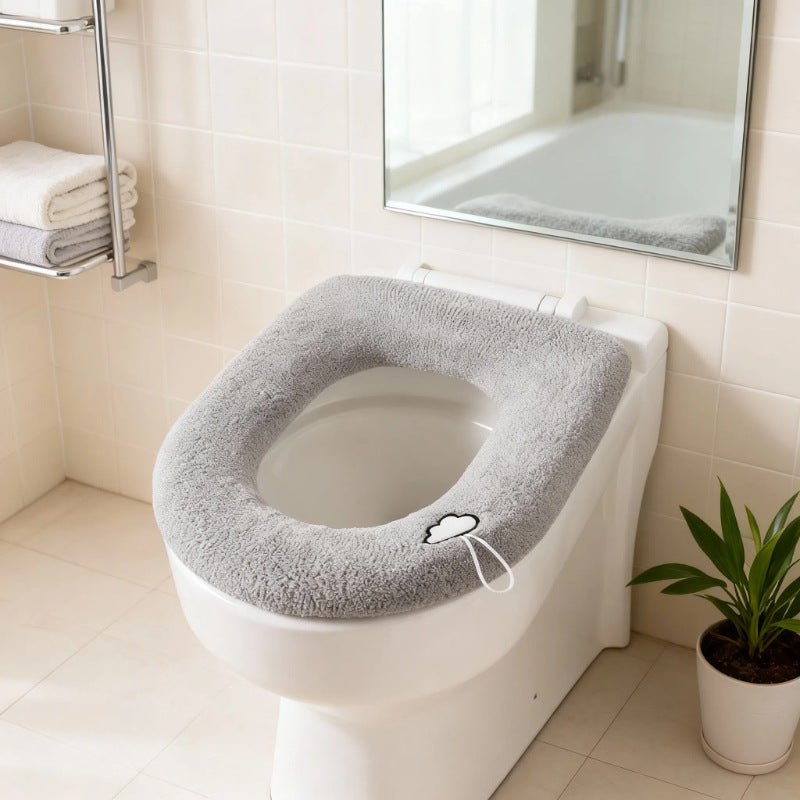 Plush Toilet Seat Cover, Universal Thickened Washable Toilet Seat Cushion for Winter, Warm and Soft