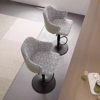 Italian Minimalist Adjustable Swivel Bar Stool with Backrest for Home, Hotel, and Bar