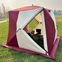Winter Ice Fishing Tent with Removable Floor Mat, Thickened Portable Shelter for Camping and Outdoor Activities