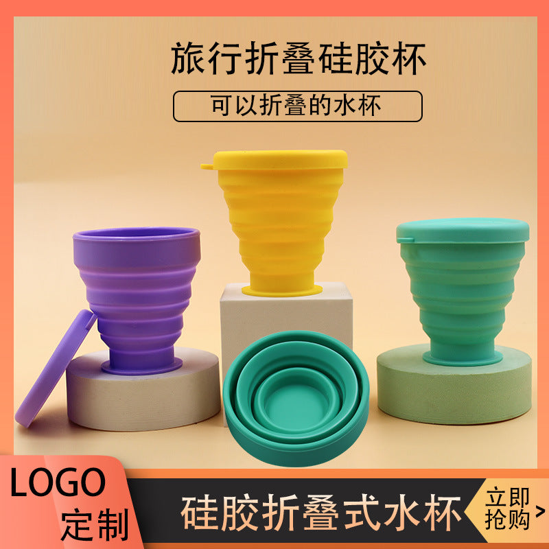 Collapsible Silicone Travel Cup with Straw - Portable & Reusable Coffee Water Bottle
