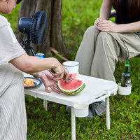 Portable Outdoor Camping Table with Cup Holders - Folding Square Picnic Table for Patio & Garden