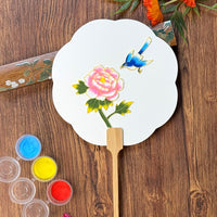 Cloisonne Enamel DIY Kit for Chinese Traditional Fan - Wedding Gift Double Happiness Mandarin Duck Design