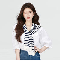 Classic Striped Shawl Wrap for Women - Versatile Decorative Collar Scarf for Spring/Autumn