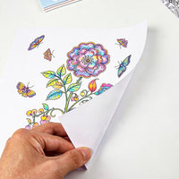 12-Page Creative DIY Coloring Book for Students, Opaque Drawing Book, Mystery Garden Theme