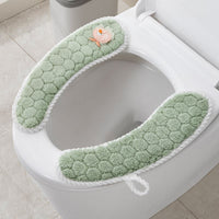 New Plush Thick Toilet Seat Cover Universal Soft Warm Washable Mat with Anti-Slip Design