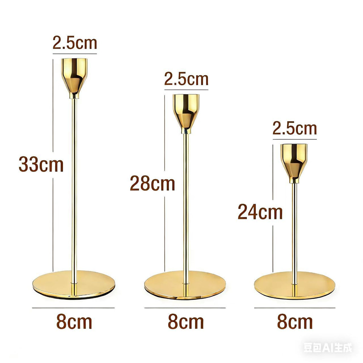 Minimalist Gold Iron Candle Holder Set for Romantic Dinners and Home Decor