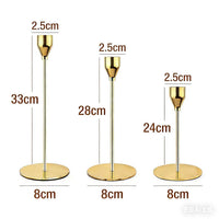 Minimalist Gold Iron Candle Holder Set for Romantic Dinners and Home Decor