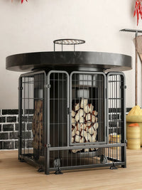 Stove Safety Guard Rail for Indoor Wood Burning Stoves, Fireplace Fence for Baby and Pet Protection, Anti-Scald Iron Mesh Cover