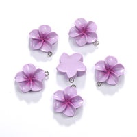 9-Color Resin Plumeria Flower Charms for DIY Jewelry Making