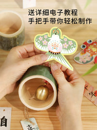 Bamboo Wind Chime Kit, Chinese Style Hanging Decoration for Kindergarten Environmental Creation, DIY Creative Gift Material Pack