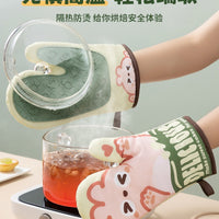 Heat Resistant Silicone Oven Mitts for Baking and Cooking, Non-Slip Microwave Gloves
