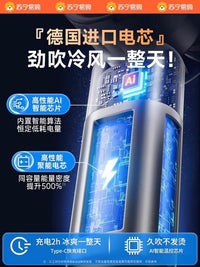 Portable Handheld Cooling Fan with Super Strong Airflow, Quiet Mini USB Rechargeable for Students, Long Battery Life, Foldable Neck Fan